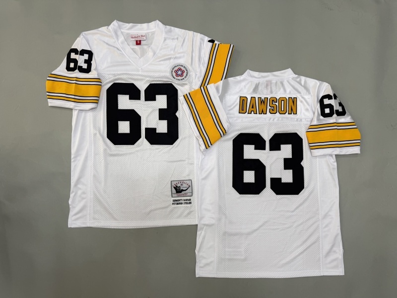 Men 2025 Pittsburgh Steelers 63 Dawson white Throwback Limited NFL Jersey style 002